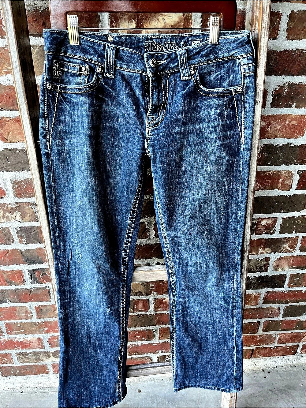 Miss Me Boot Cut Jeans in Blue Waist 30
